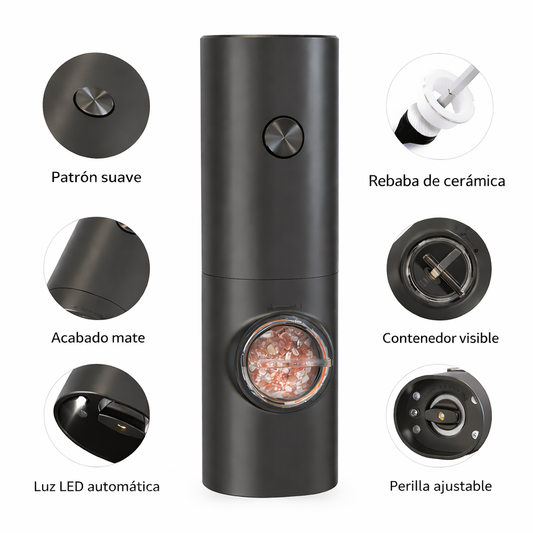 Set Molinillo Pimentero Salero Eléctrico