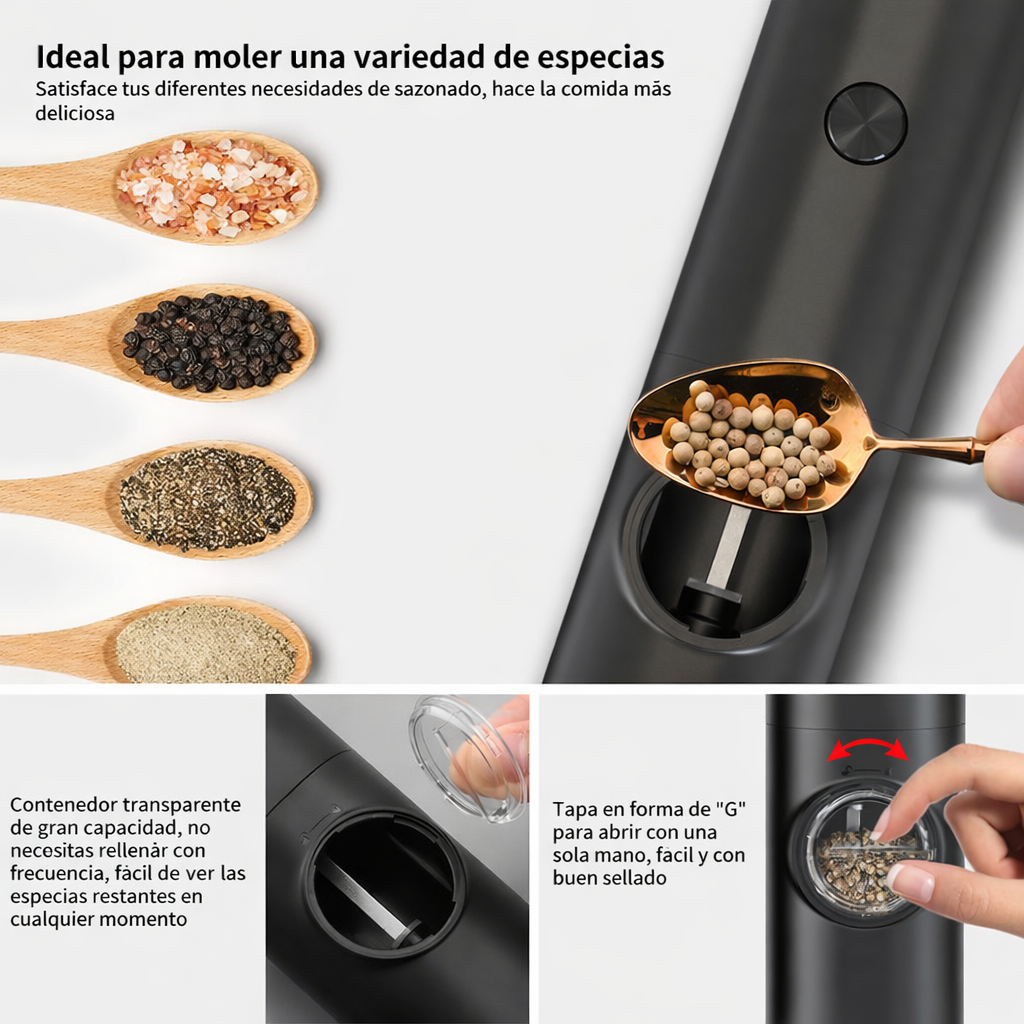 Set Molinillo Pimentero Salero Eléctrico