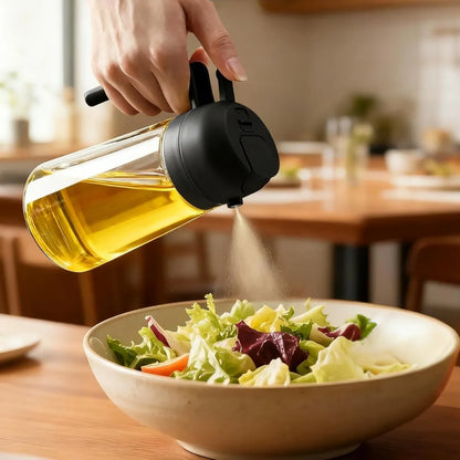 Aceitera Rociador Premium de Vidrio 2 en 1