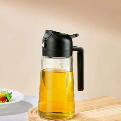 Aceitera Rociador Premium de Vidrio 2 en 1